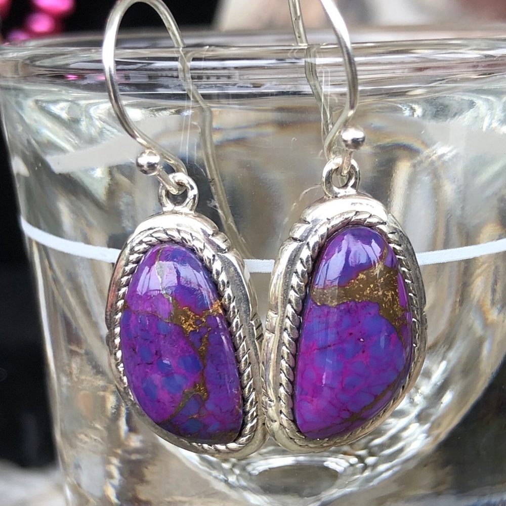 Joya by Judy Crowell 1.25” Purple Mohave earrings